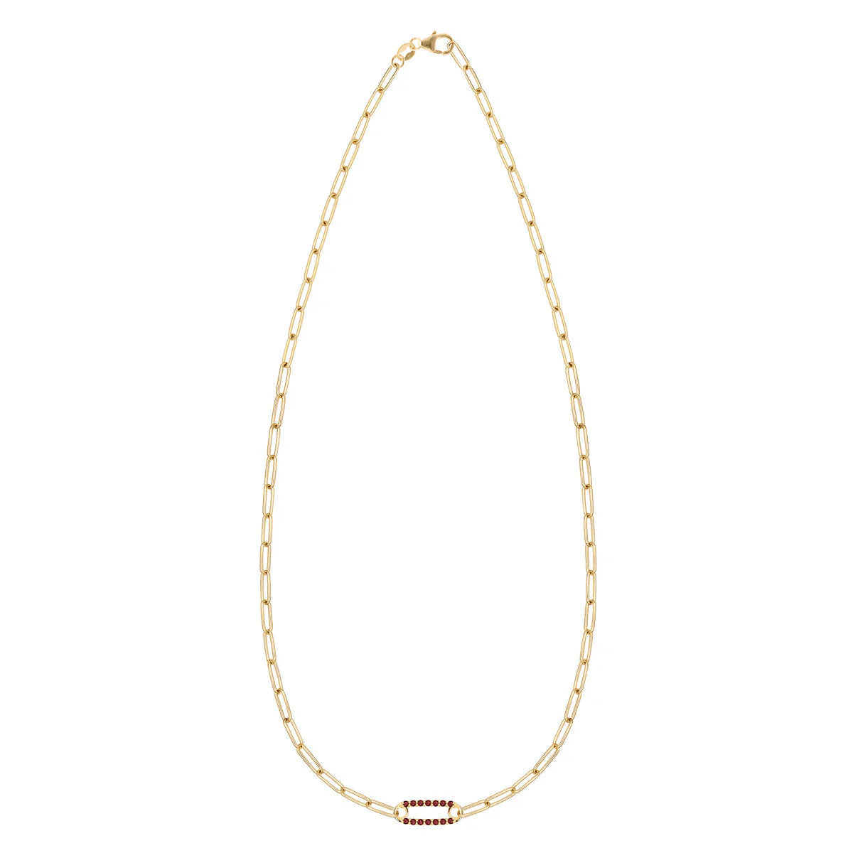 2.50 TCW Round Cut  Safety Pin Moissanite Necklace-January Birthstone