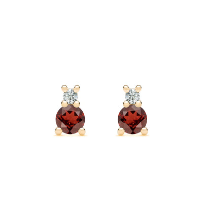 0.80TCW Round Cut Garnet Moissanite Diamond January Birthstone Earrings