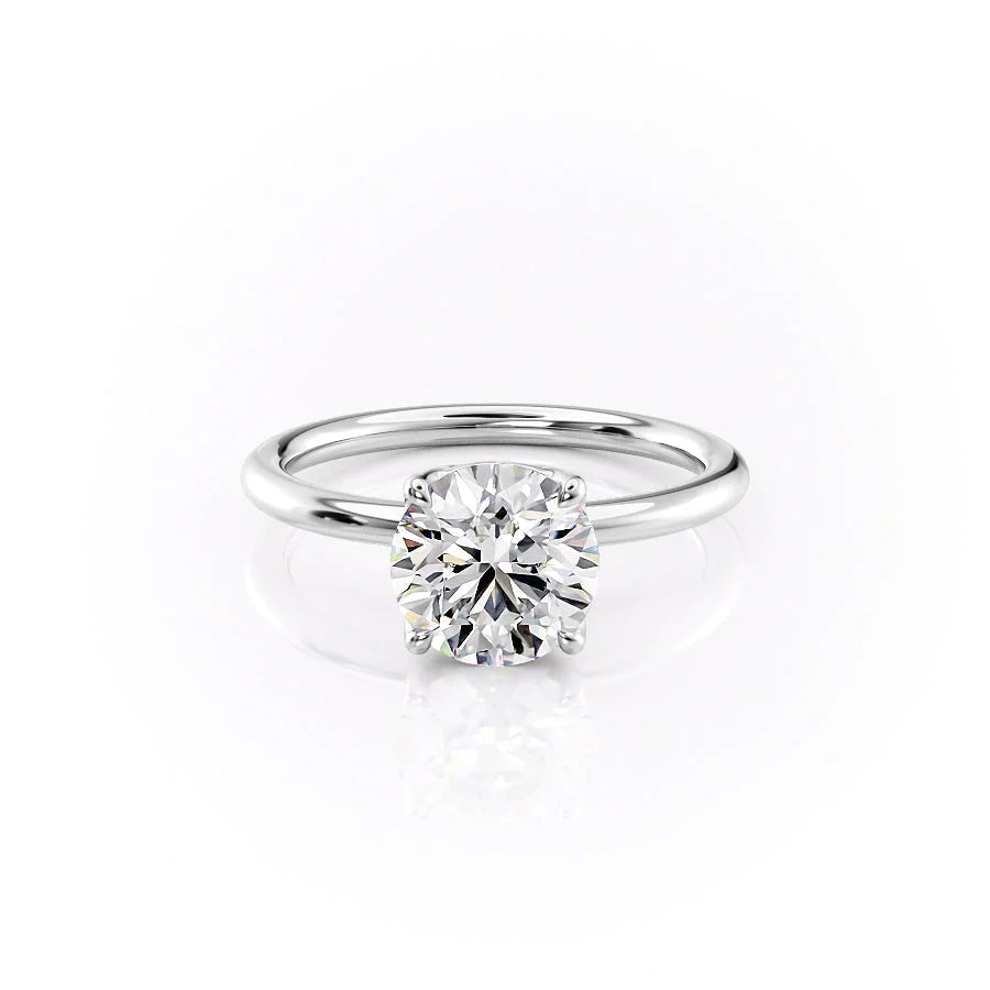 1.0-3.0 CT Round  Lab Grown Diamond Solitaire Engagement Ring