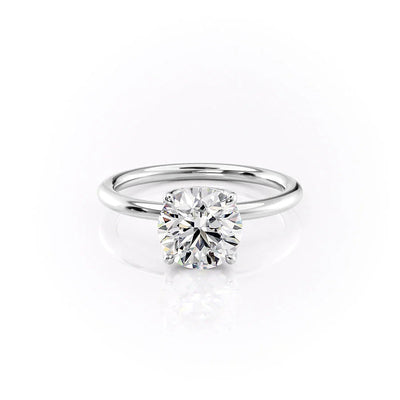 1.0-3.0 CT Round  Lab Grown Diamond Solitaire Engagement Ring