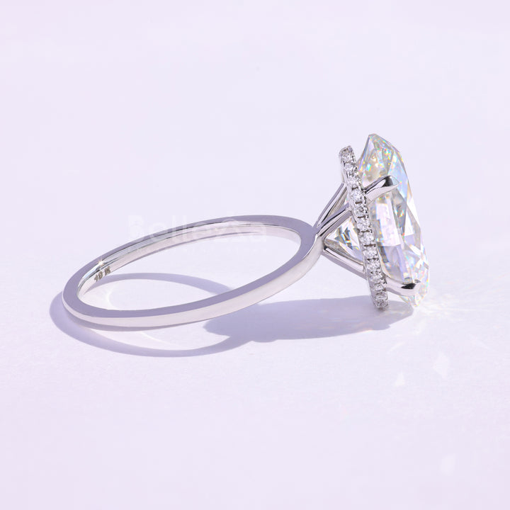 5.50CT Oval Cut Moissanite Hidden Halo Engagement Ring - Ready to ship