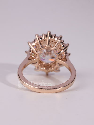 1.50CT-2.50CT Oval Cut Floral Halo Dimaond Engagement Ring