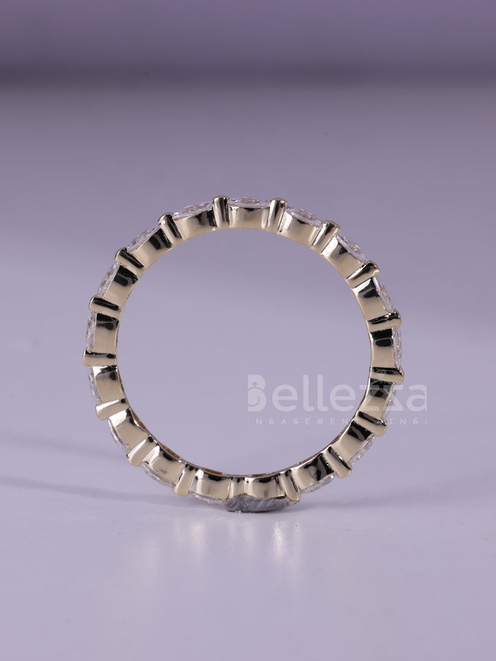 Marquise Cut Minimalist Eternity Wedding Band