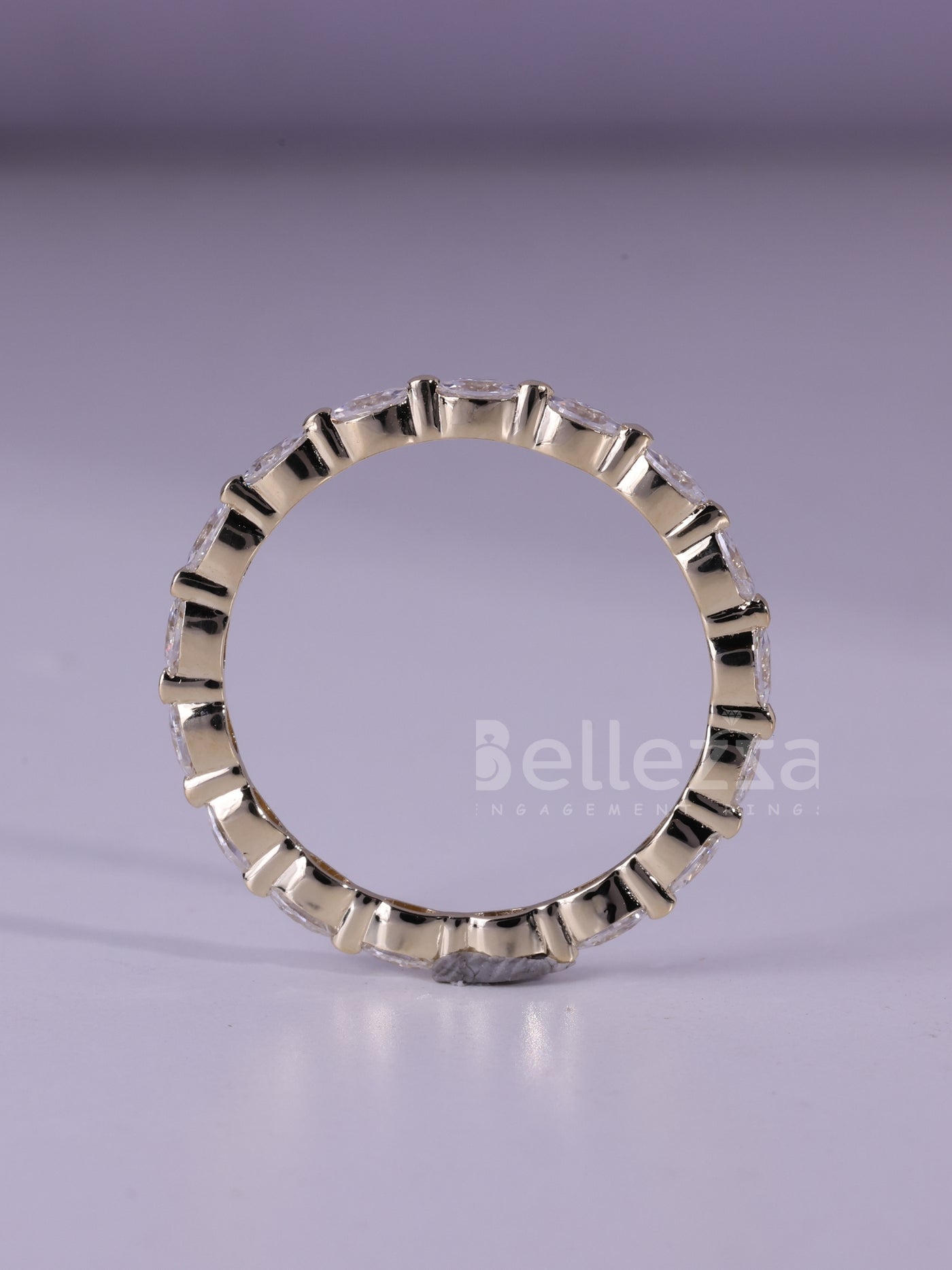 Marquise Cut Minimalist Eternity Wedding Band