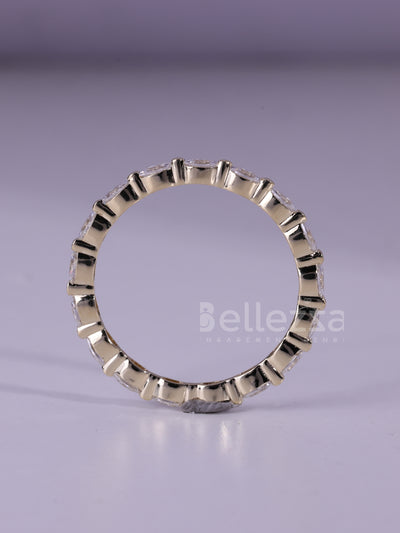 Marquise Cut Minimalist Eternity Wedding Band