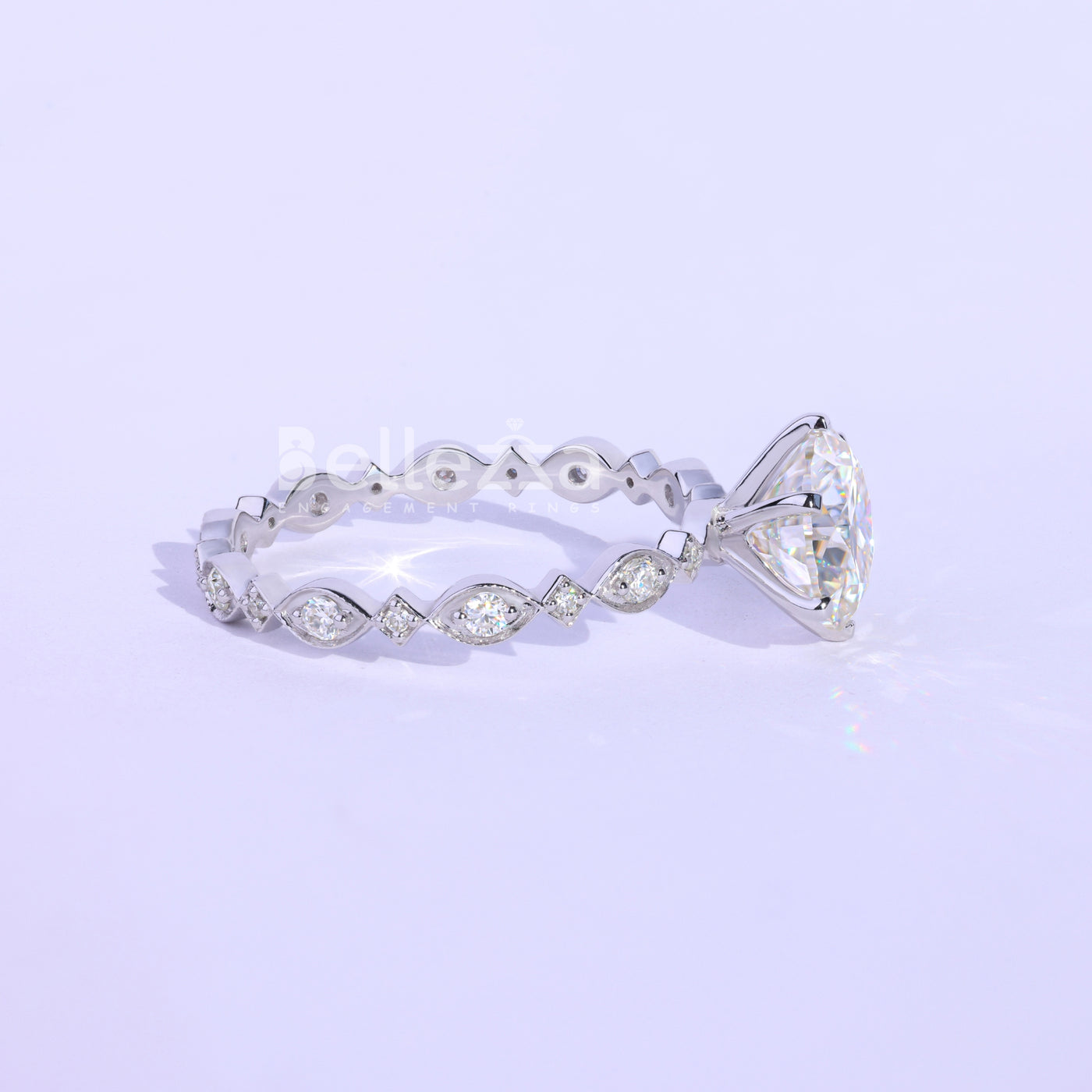 2.0CT Round Cut Vintage Moissanite Engagement Ring - Ready To Ship