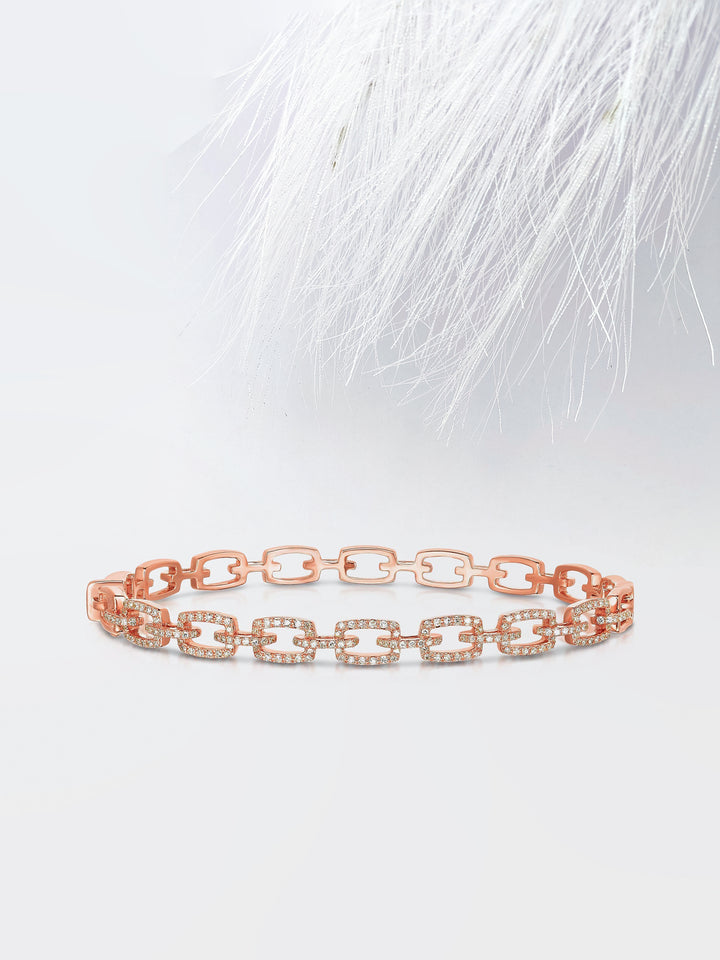 0.74ct Round Cut Link Moissanite Diamond Bracelet For Women