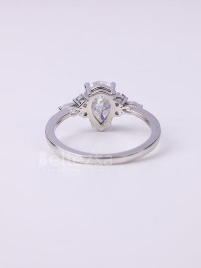 1.50CT Pear Cut Cluster Diamond Engagement Ring