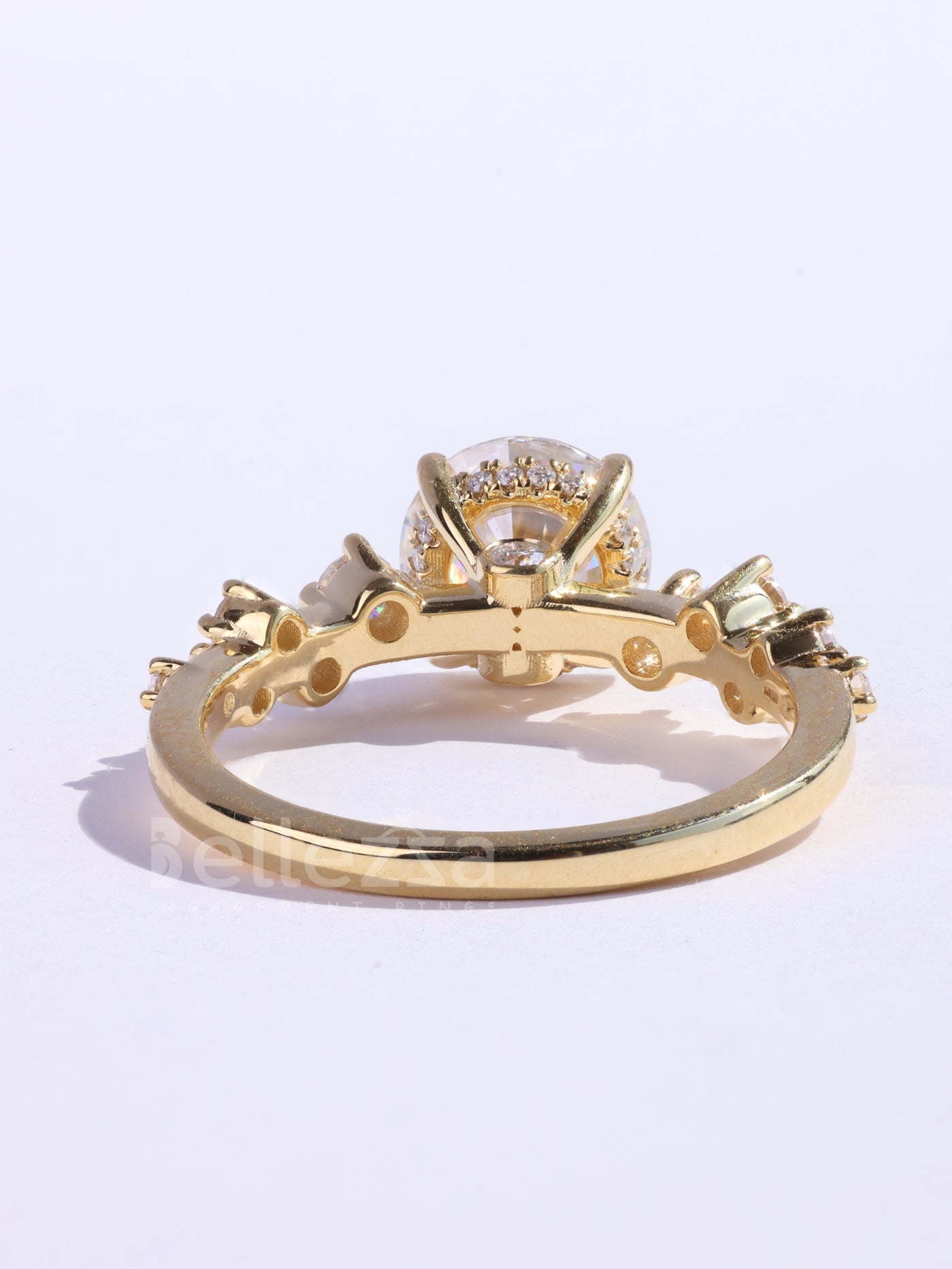 1.0CT Round Cut Cluster Diamond Moissanite Engagement Ring