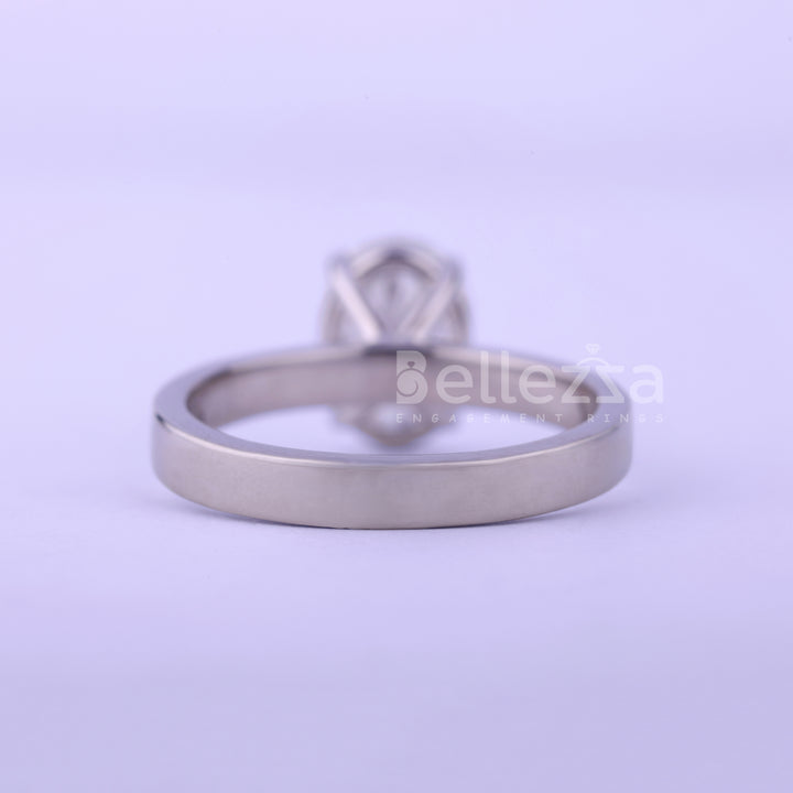 2.0CT Oval Cut Wide Band Moissanite Engagement Ring - Ready To Ship