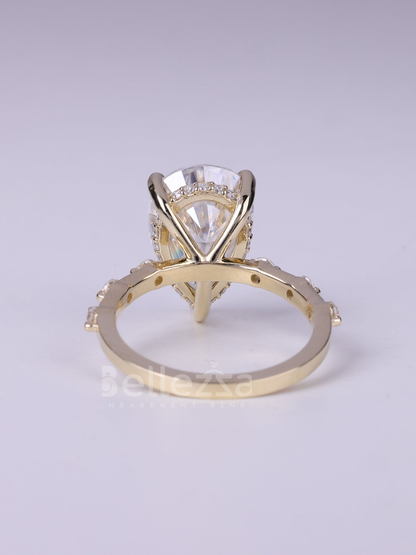 2.50CT Pear cut Pave Setting Moissanite Diamond Engagement Ring