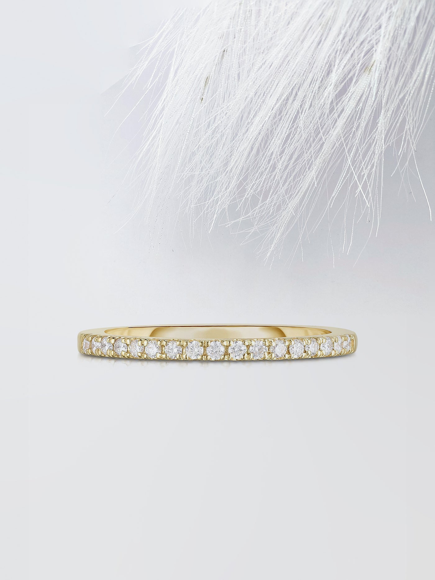 Round Cut Half Eternity Diamond Wedding Band, Anniversary Gift For Her