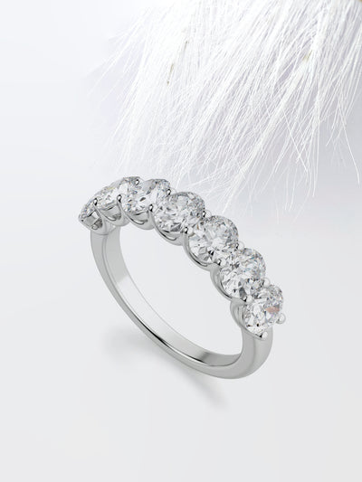 Oval Cut Seven Stone Wedding Band For Women