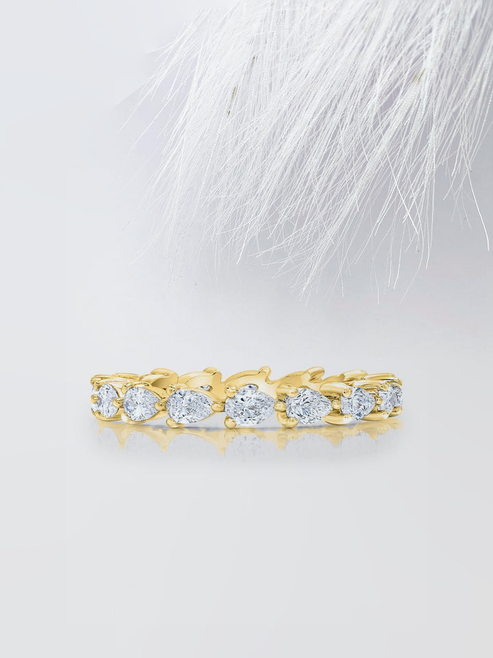 Pear Cut Eternity Diamond Wedding Band For Women