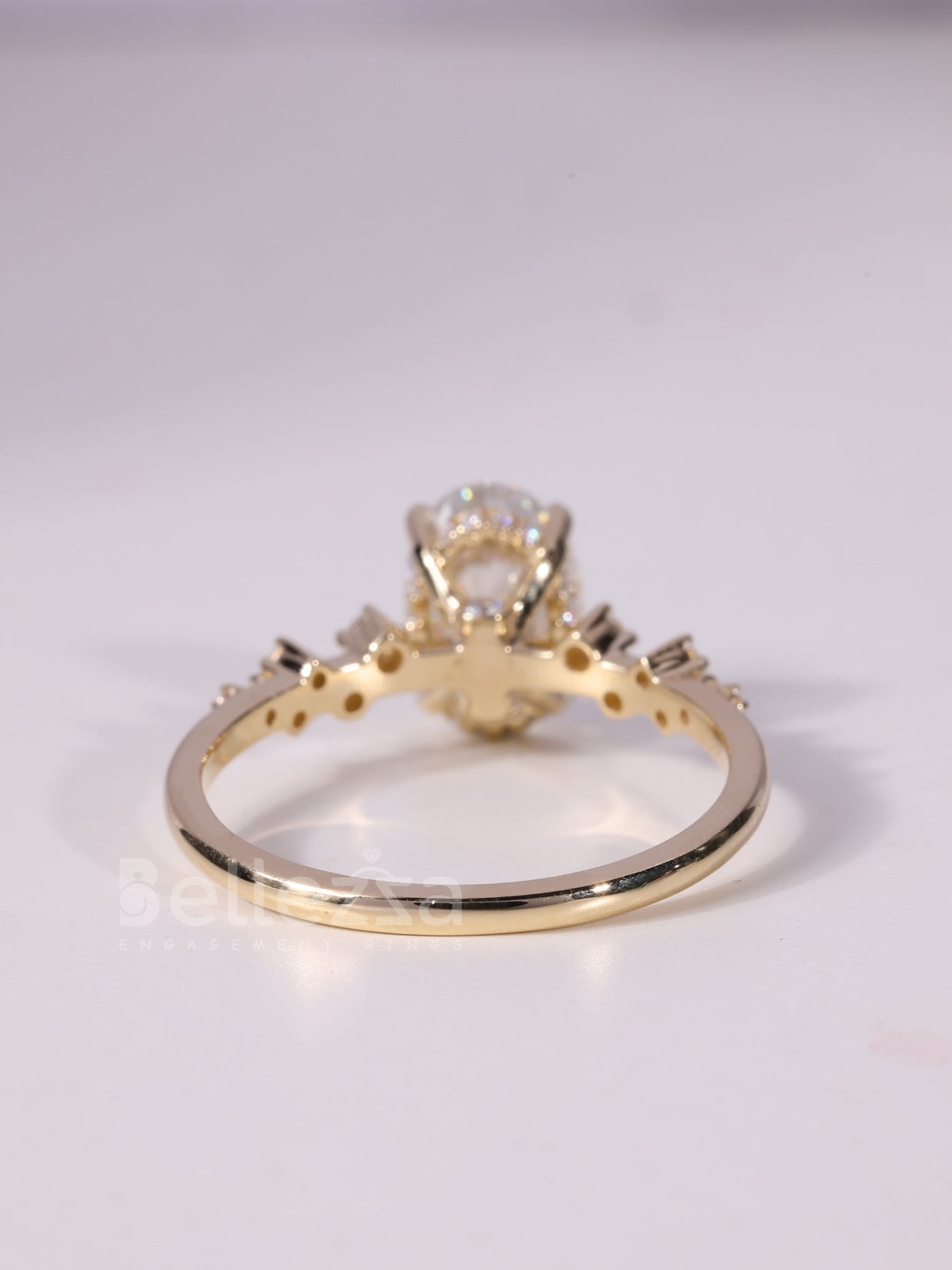 1.50CT-2.50CT Oval Cut Diamond Cluster Moissanite Engagement Ring