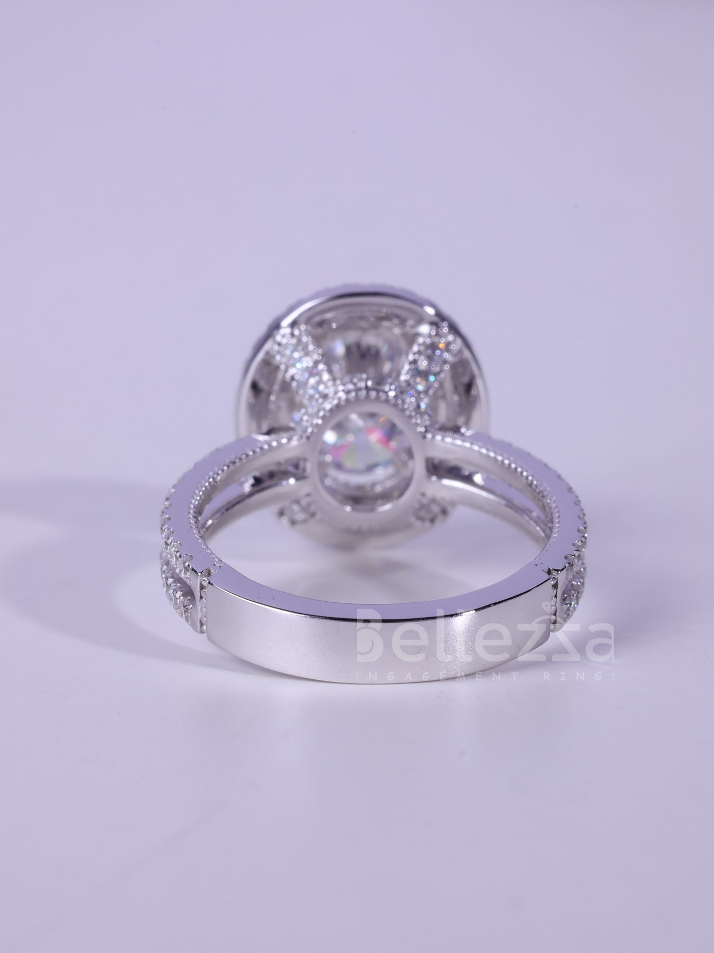 1.50CT Oval Cut Double Halo Moissanite Engagement Ring