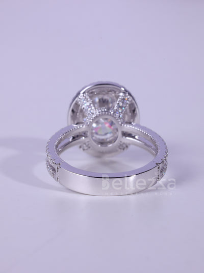 1.50CT Oval Cut Double Halo Moissanite Engagement Ring