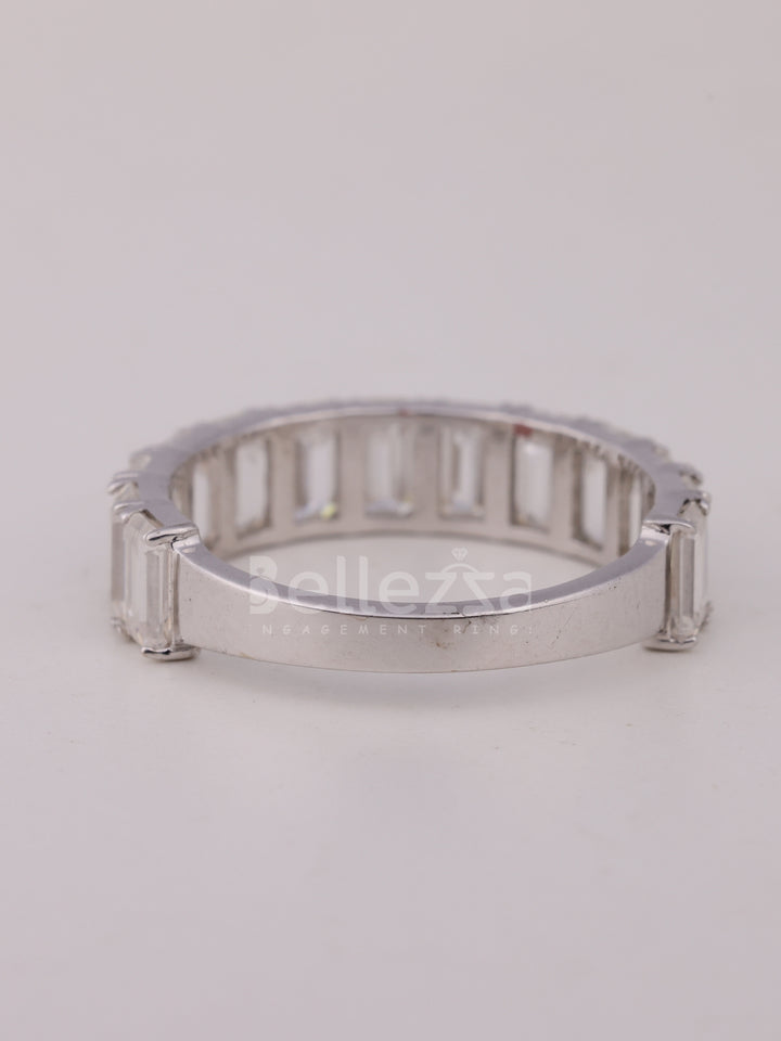 1.50TCW Emerald Cut Half Eternity Wedding Band For Her