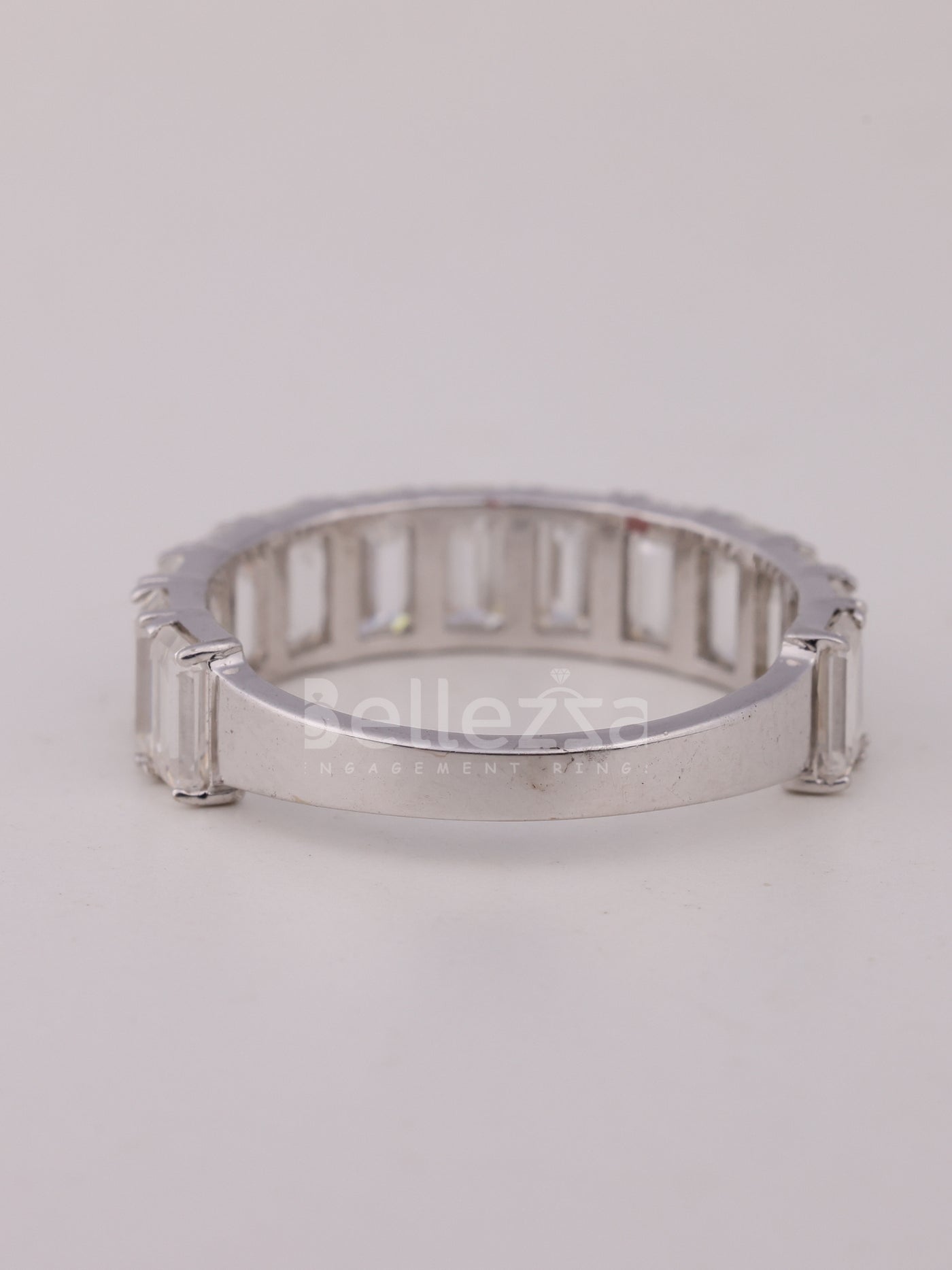 1.50TCW Emerald Cut Half Eternity Wedding Band For Her
