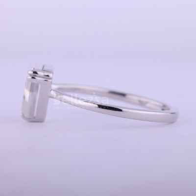 1.0CT Shield Cut Diamond Moissanite Solitaire Engagement Ring