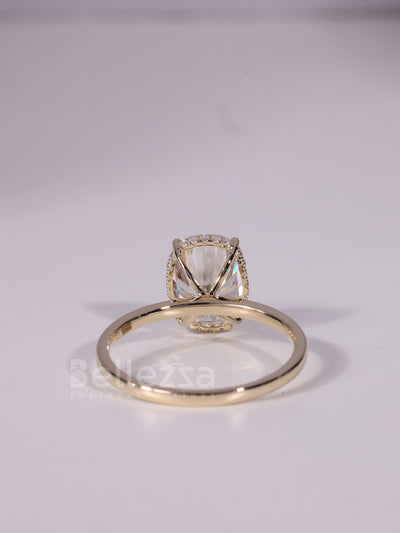 1.50CT-3.50CT Elongated Cushion Cut Hidden Halo Engagement Ring