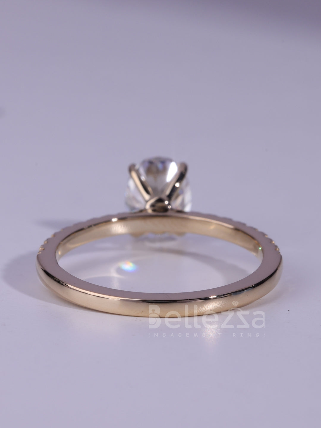 1.0CT Oval Cut Pave Setting MOissanite Engagement Ring