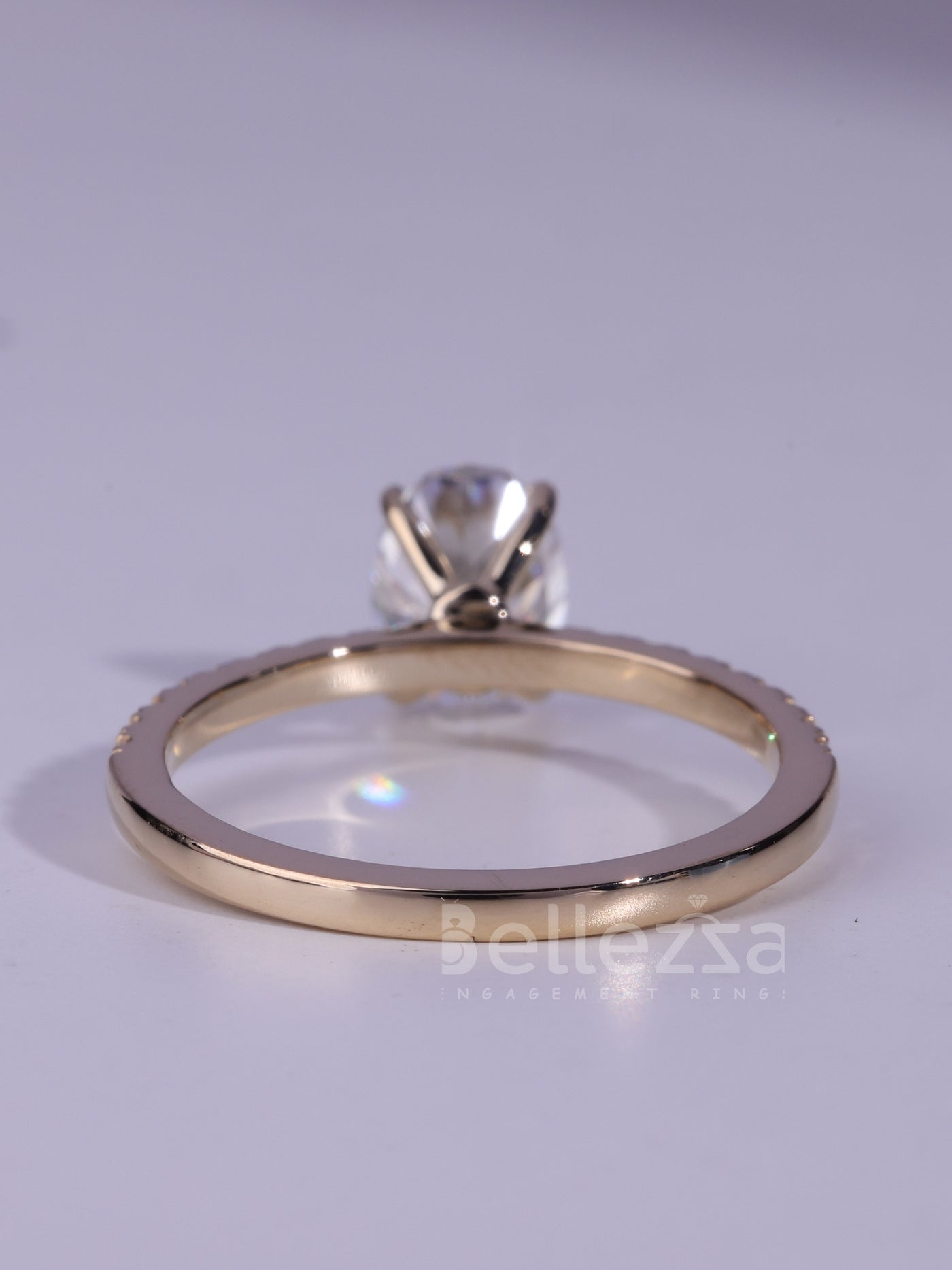 1.0CT Oval Cut Pave Setting MOissanite Engagement Ring