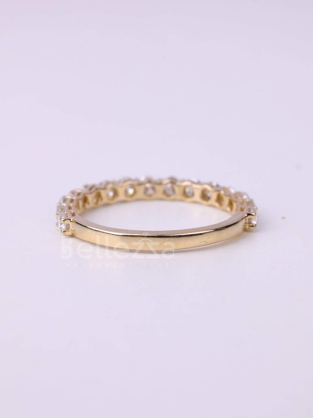 Round Cut Diamond Half Eternity Wedding Band
