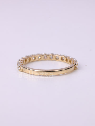 Round Cut Diamond Half Eternity Wedding Band