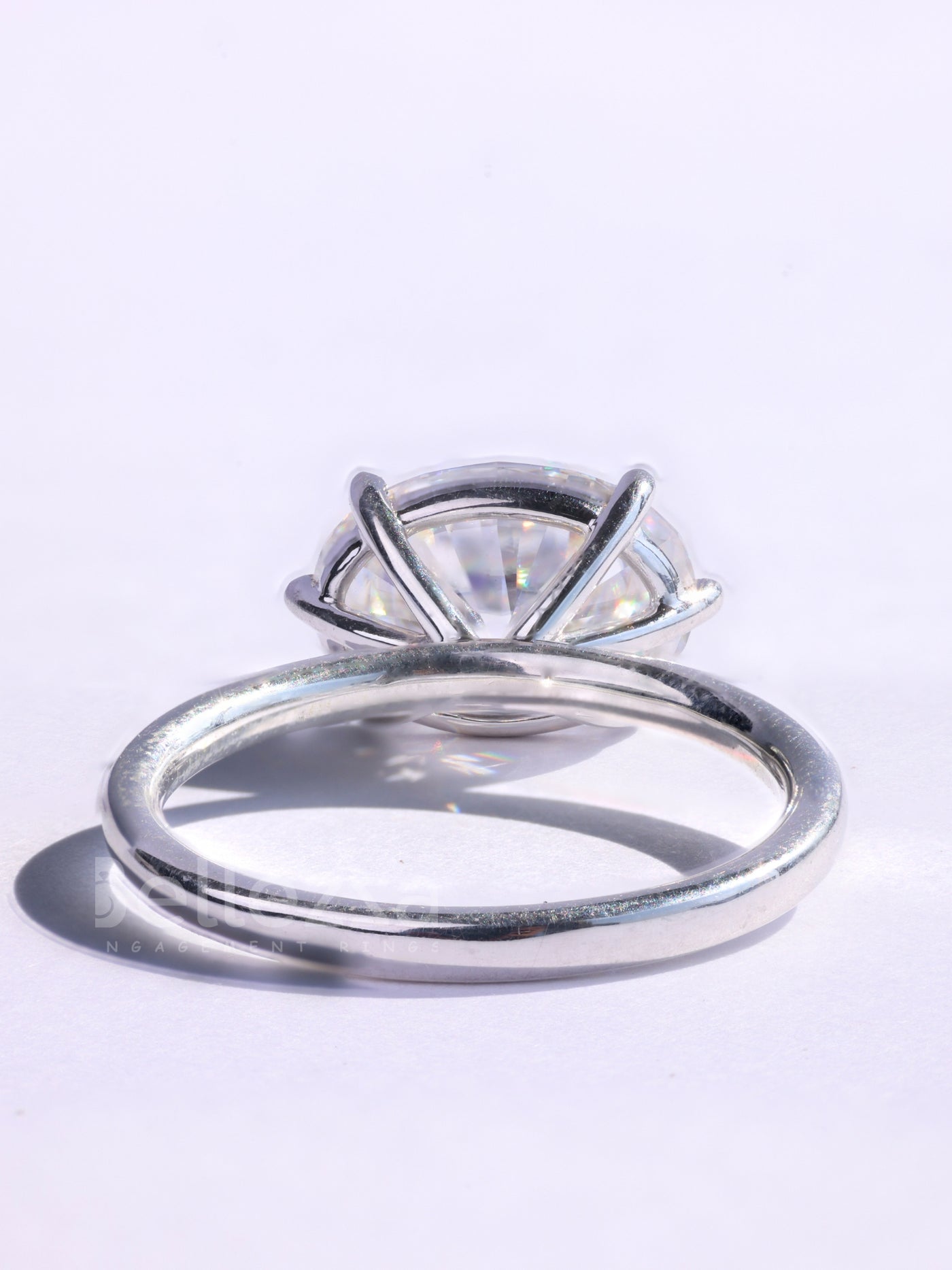 2.0CT East-West Oval Cut Solitaire Moissanite Engagement Ring