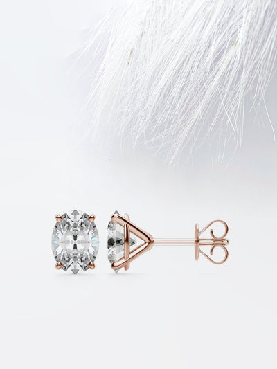 2.0CT Oval Cut Stud Moissanite Diamond Earrings For Women