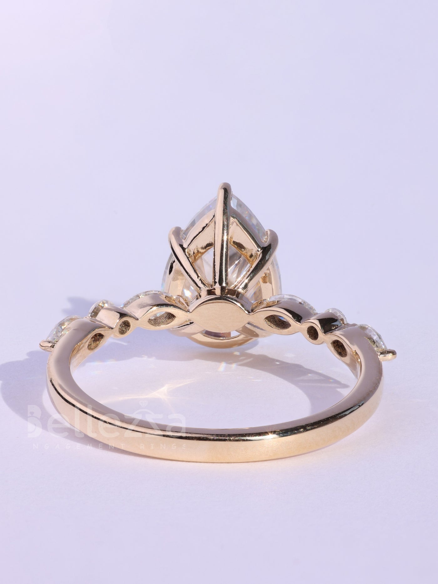 1.50CT Pear Cut Diamond Moissanite Pave Setting Engagement Ring