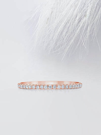 Round Cut Micro Pave Eternity Diamond Wedding Band For Women
