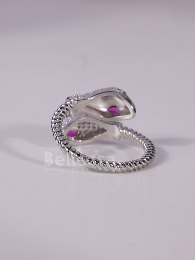 0.40TCW Pink Pear Cut Diamond Snake Style Unique Spiral Ring