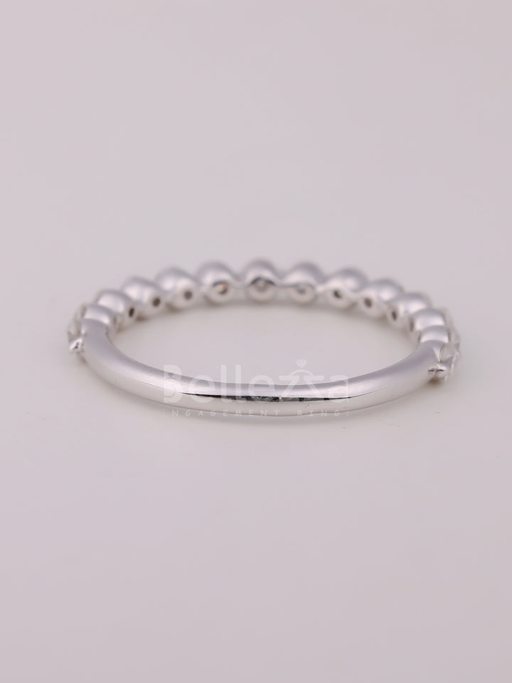 0.30TCW Round Cut Half Eternity Wedding Band For Her