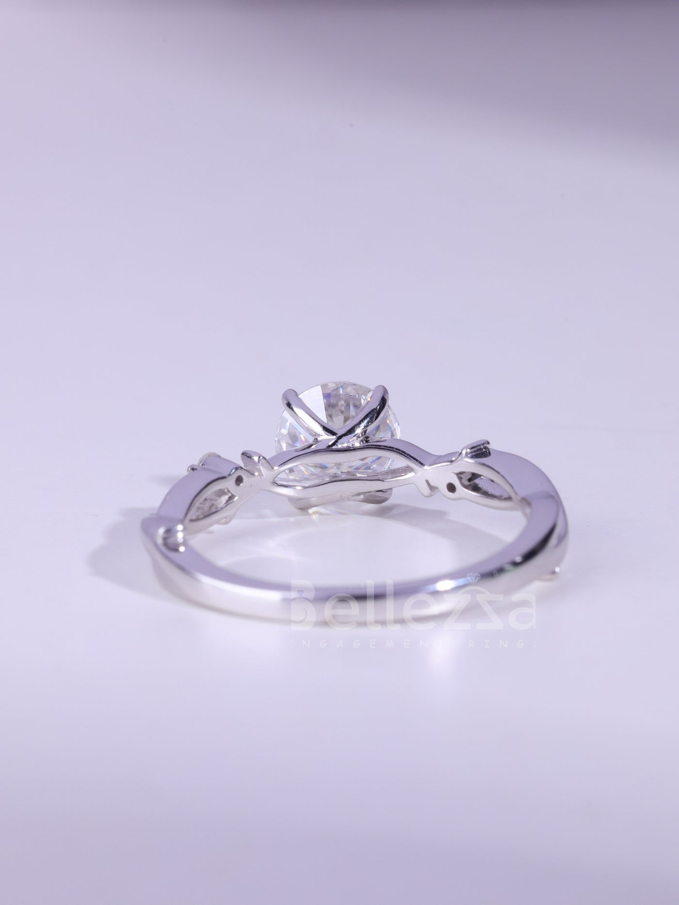 1.0CT Round Cut Diamond Nature Inspired Moissanite Engagement Ring