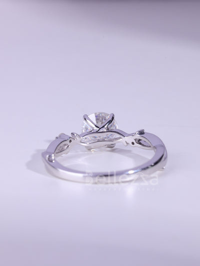 1.0CT Round Cut Diamond Nature Inspired Moissanite Engagement Ring