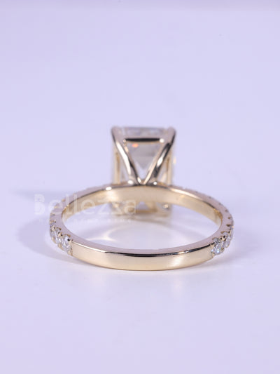 2.0CT-3.0CT Emerald Cut Diamond Pave Setting Engagement Ring