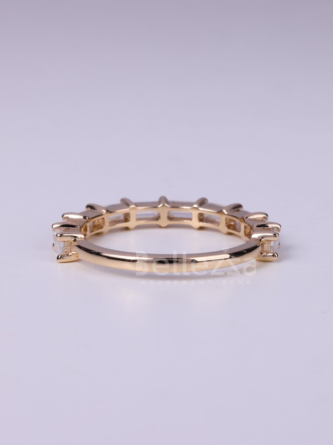 East West Baguette Cut Half Eternity Wedding Band For Her