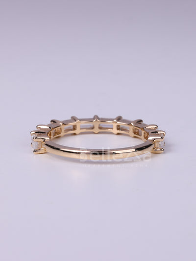 East West Baguette Cut Half Eternity Wedding Band For Her