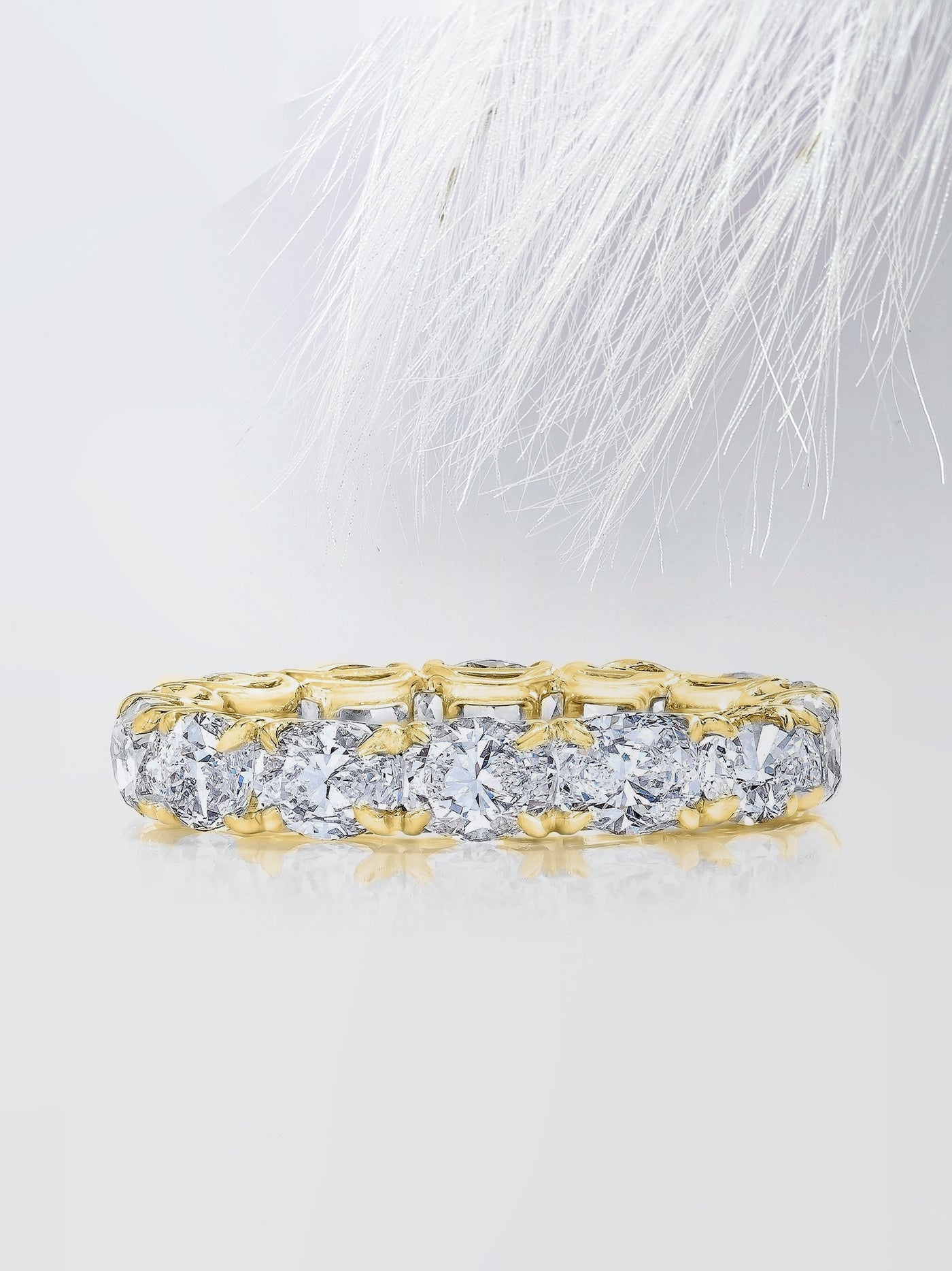 Oval Cut Eternity Diamond Wedding Band For Women