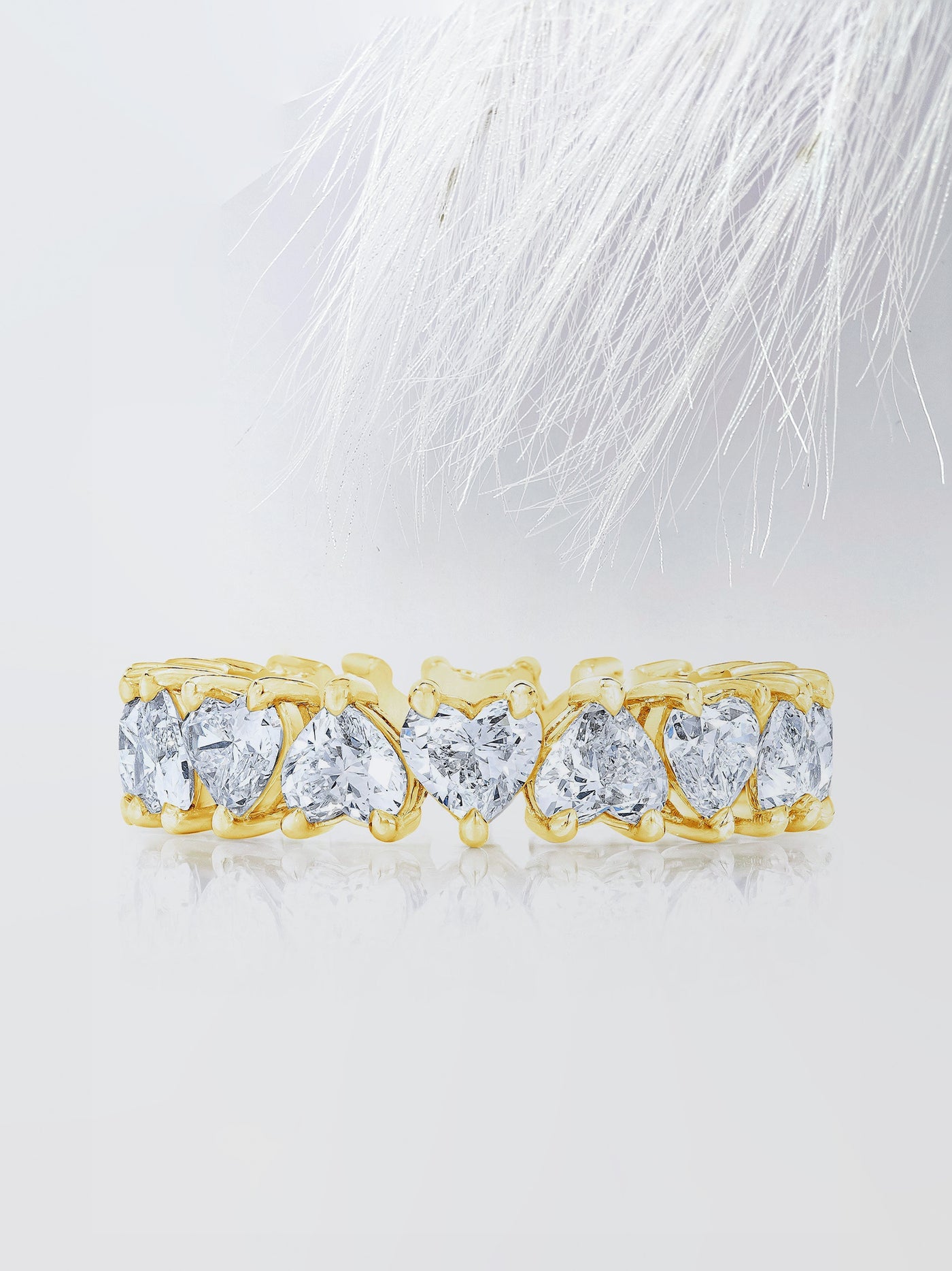 Heart Shaped Eternity Diamond Wedding Band For Women