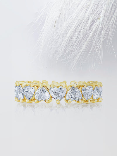 Heart Shaped Eternity Diamond Wedding Band For Women
