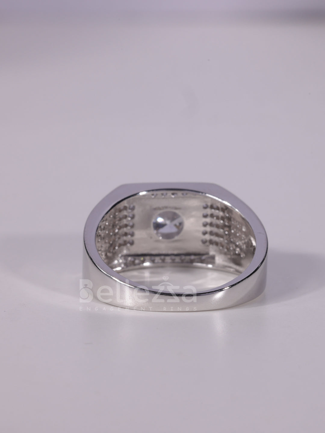 0.50CT Round Cut Cluster Diamond Men's Moissanite Engagement Ring