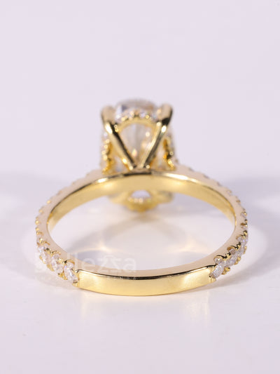 2.0CT-3.0CT Oval Cut Moissanite Pave Setting Engagement Ring