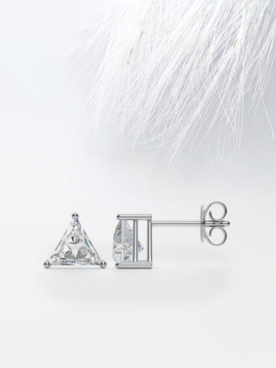 1.0CT Triangle Cut Stud Moissanite Diamond Earrings For Women