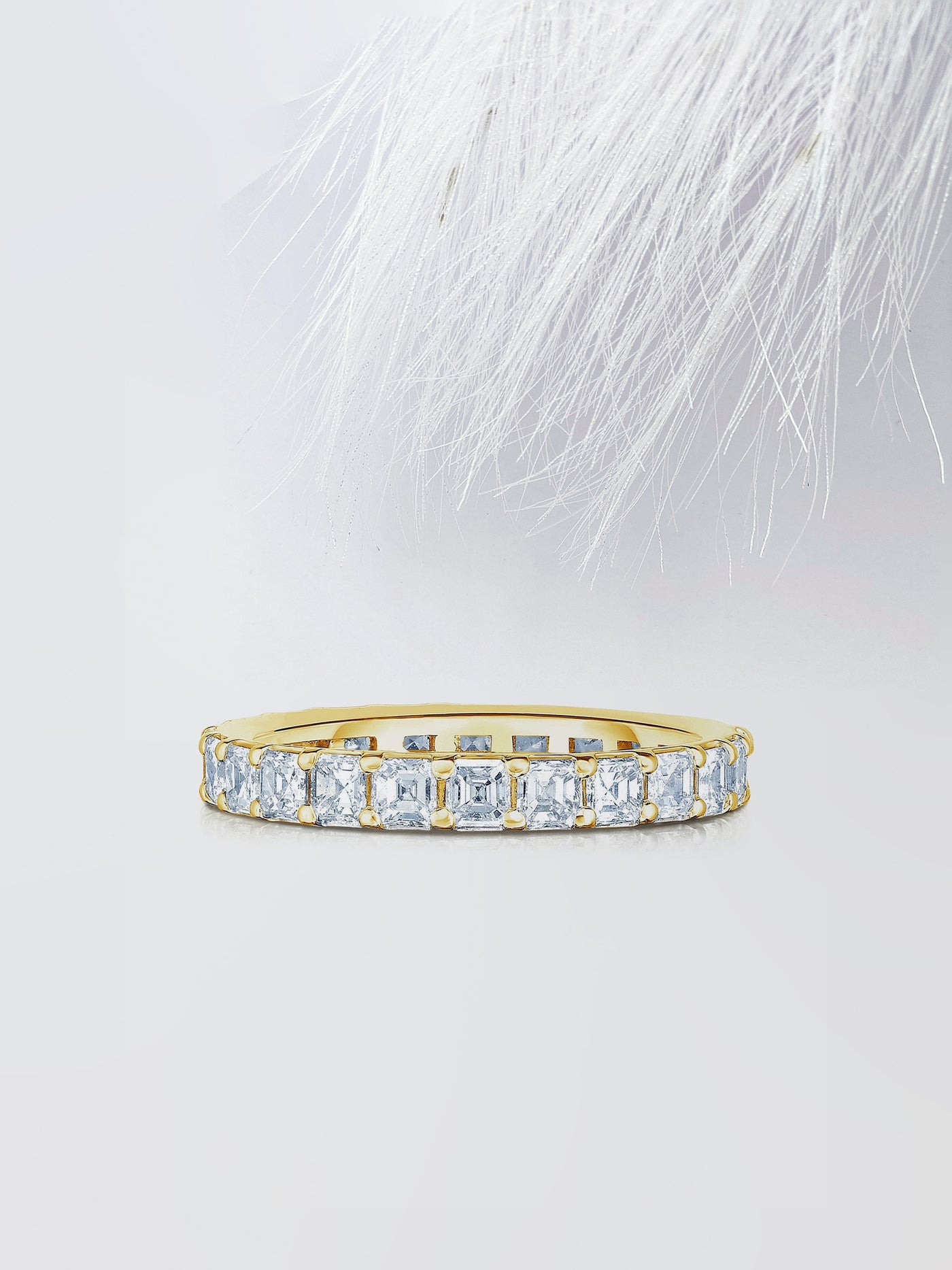 Asscher Cut Eternity Diamond Wedding Band For Women