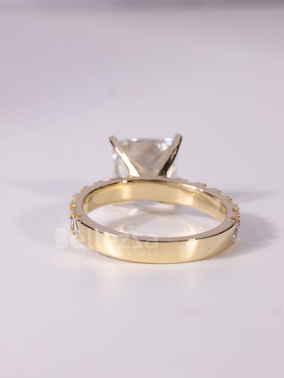 1.0CT-2.0CT Princess Cut Diamond Pave Setting Engagement Ring