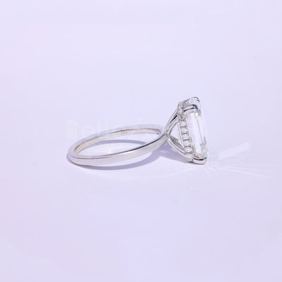 4.0CT Emerald Cut Hidden Halo Engagement Ring - Ready to Ship