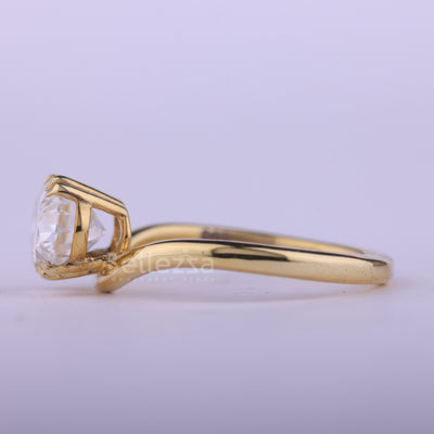 1.50CT East-West Oval Cut Curved Solitaire Engagement Ring